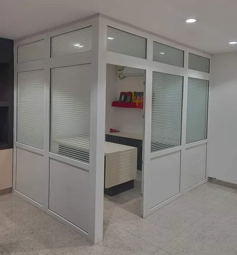 Aluminium and glass cabin door for an office